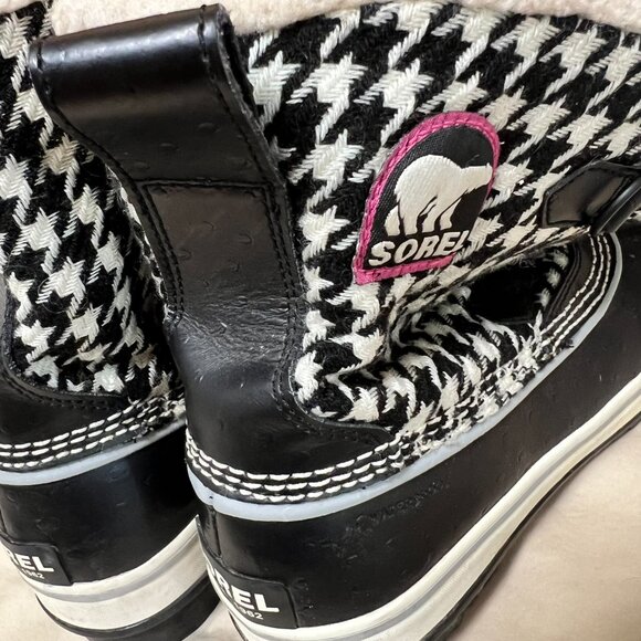 Sorel Tivoli Houndstooth Waterproof Boots Womens Size 8.5 - Picture 4 of 12